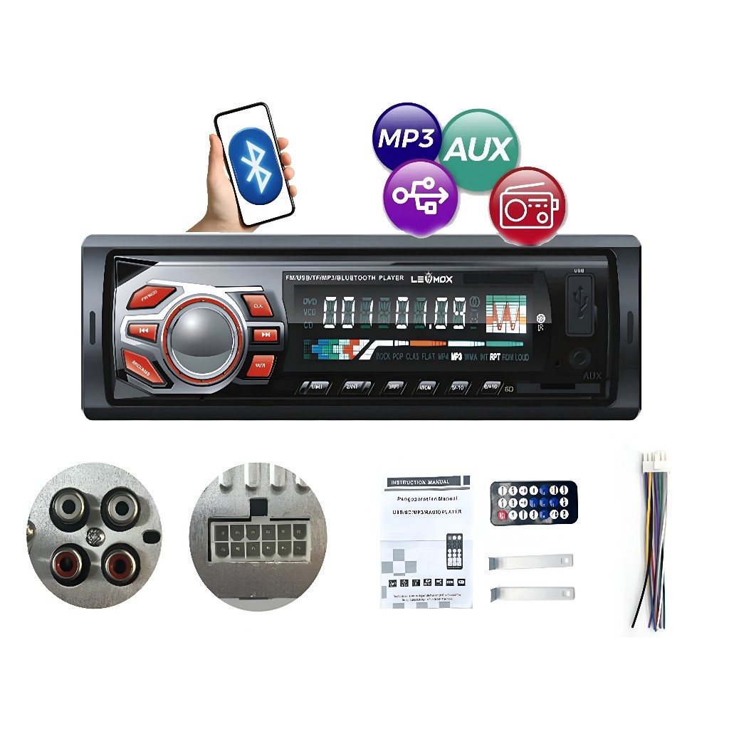 Rádio BT De Carro Bluetooth Similar Pioneer Comando de Voz Automotivo USB Som Mp3 1565