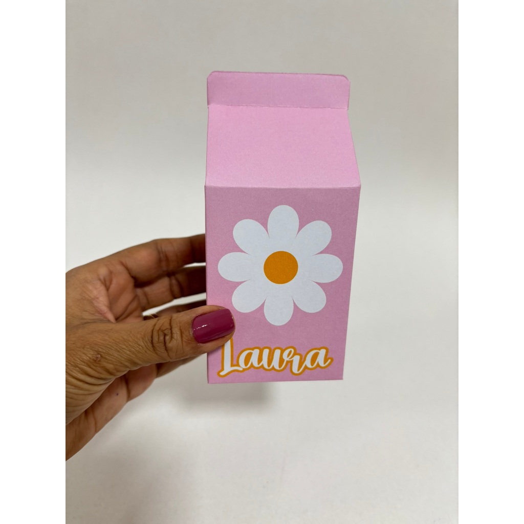 Caixa Milk MARGARIDA (PEGUE E MONTE) Caixinhas Personalizadas Lembrancinha e Mimos