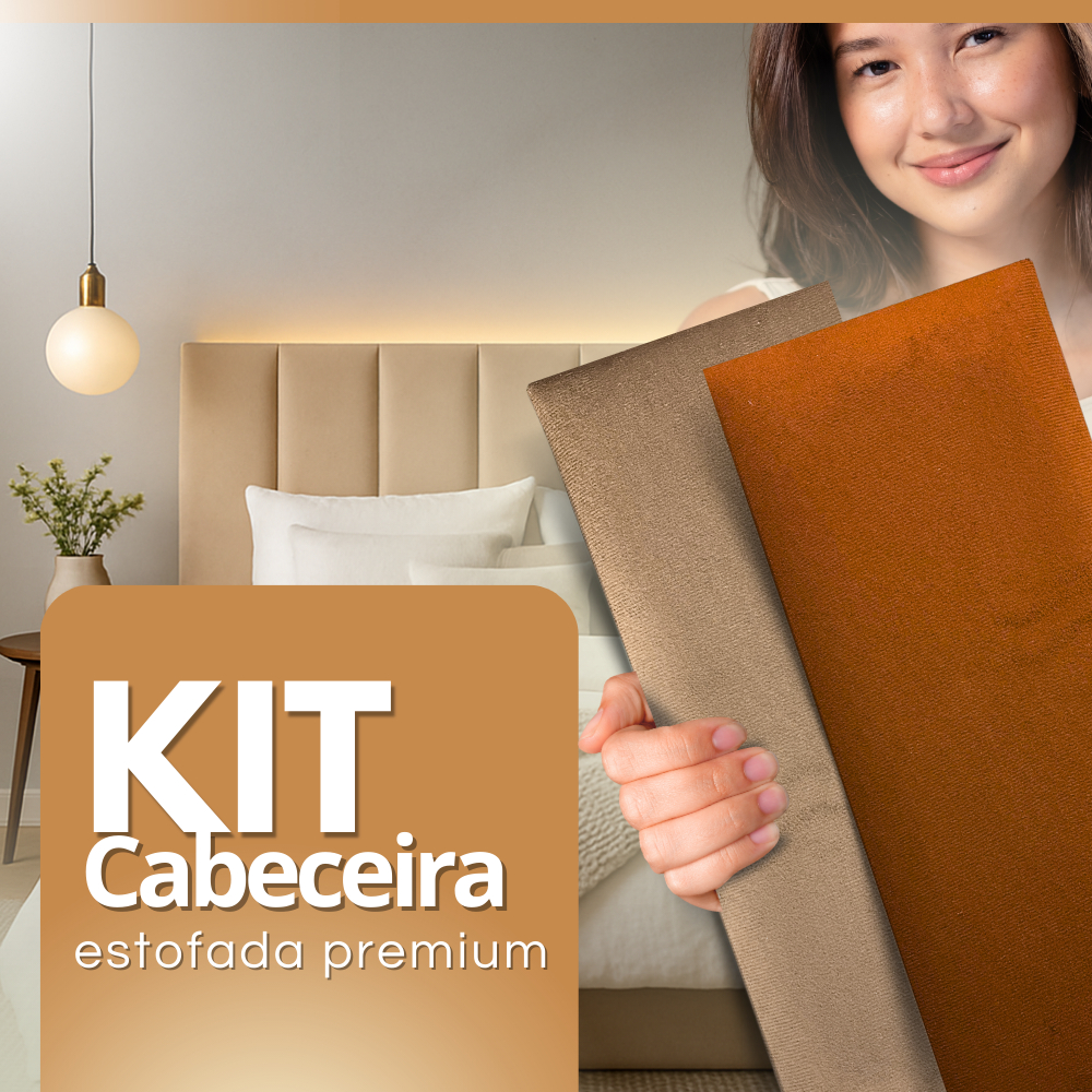 ''Kit Cabeceira Estofada Modular 45 Cm x 20 Cm / Cama Box Premium Casal - 10 uni''