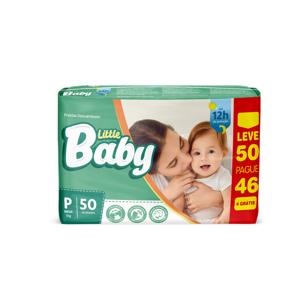 Fralda Little Baby Mega P Leve 50 Pague 46 Unidades