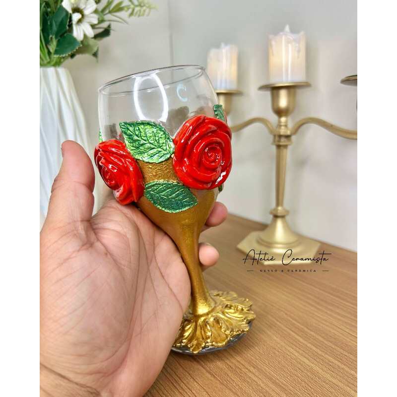 taça rosas vermelhas pomba gira da figueira cigana 300ml