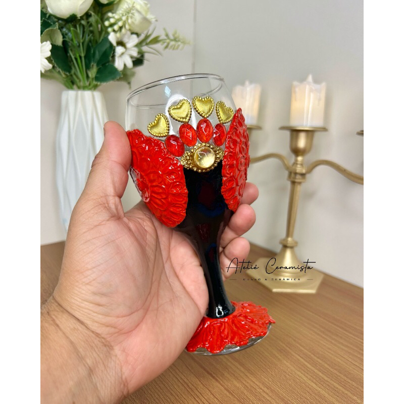 taça corações pomba gira padilha cigana 300ml