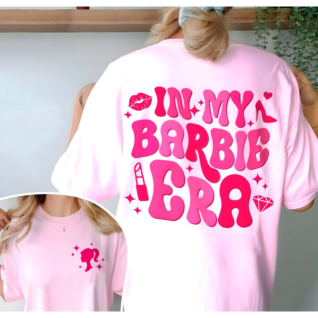 Camiseta da Barbie "In my Barbie Era" 100% Algodão Estampa DTF , Tamanhos P ao GG