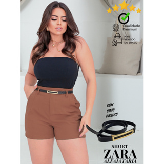 Short Feminino Alfaiataria Cintura Alta Social com Cinto PROMOÇÃO P ao GG ENVIO IMEDIATO em Oferta na Shopee