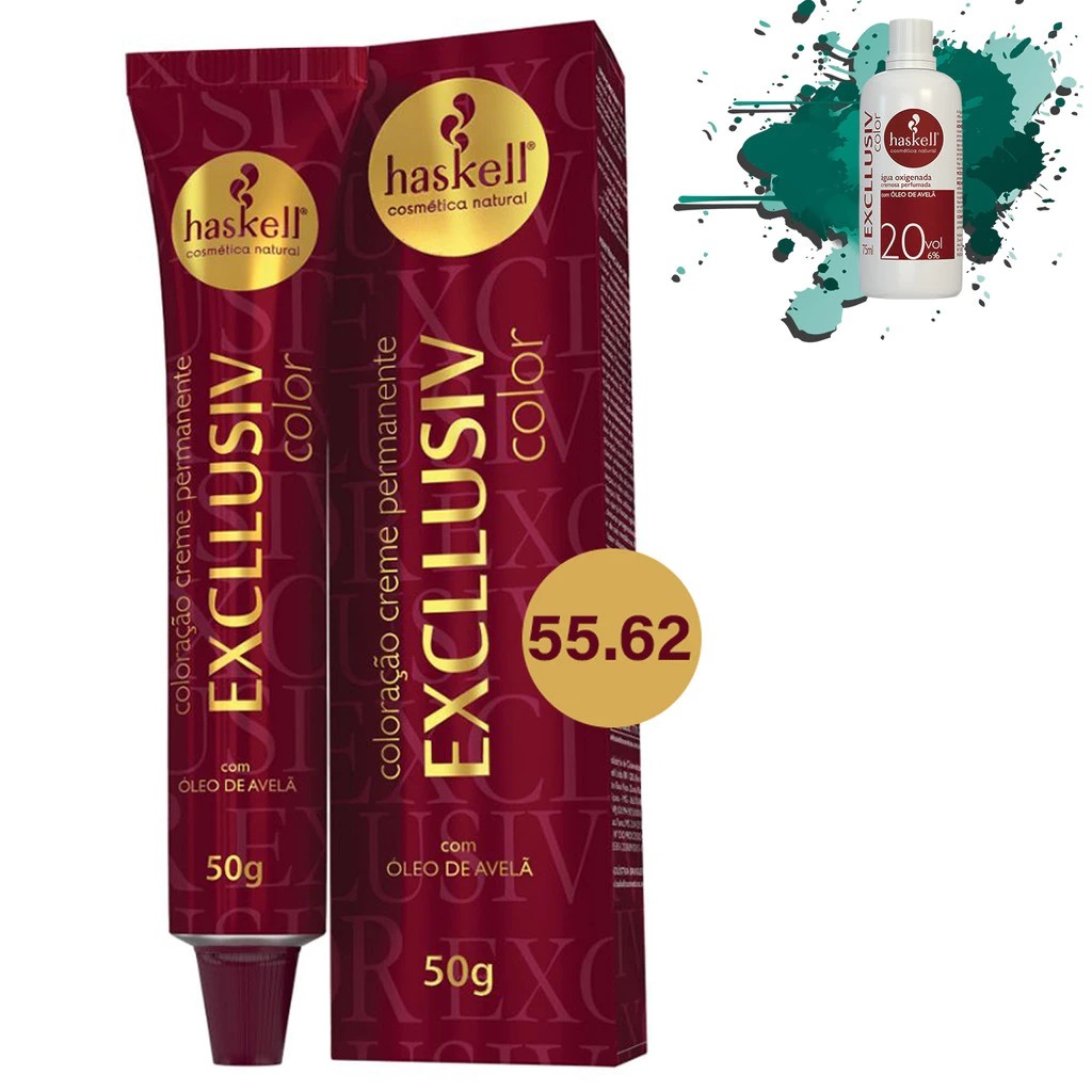 Coloração Profissional 55.62 Castanho Claro Excllusiv Color Haskell em Oferta na Shopee