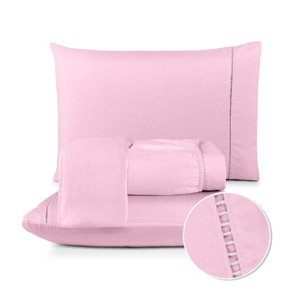 Jogo Cama Lençol 400 fios cama box Berço Solteiro Casal Queen King 02 e 03 Peças