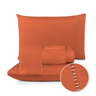 Roupa De Cama Lençol Berço Solteiro Casal Queen King 02 e 03 Peças 400 fios Ponto Palito em Oferta na Shopee