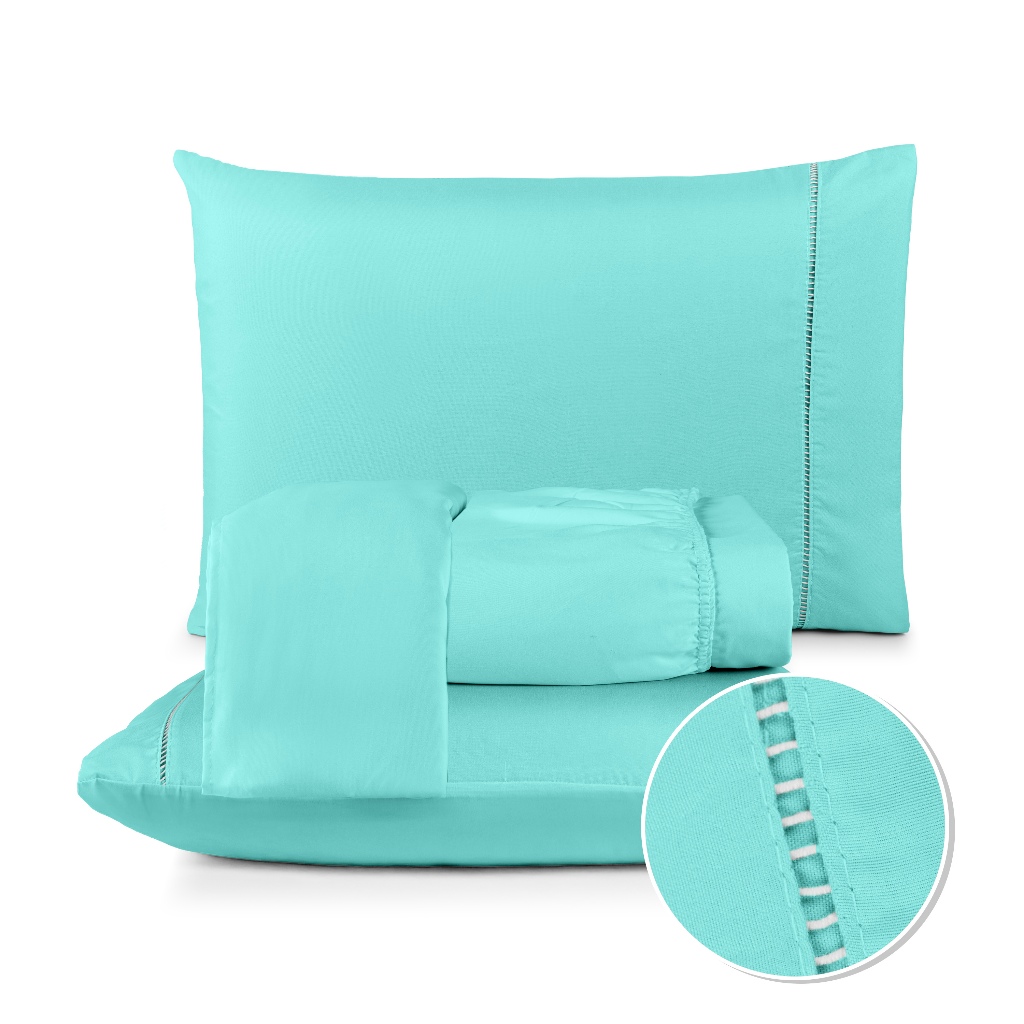 Roupa De Cama  Berço Solteiro Casal Queen E King 2 e 3 Peças 400 Fios Micropercal Ponto Palito