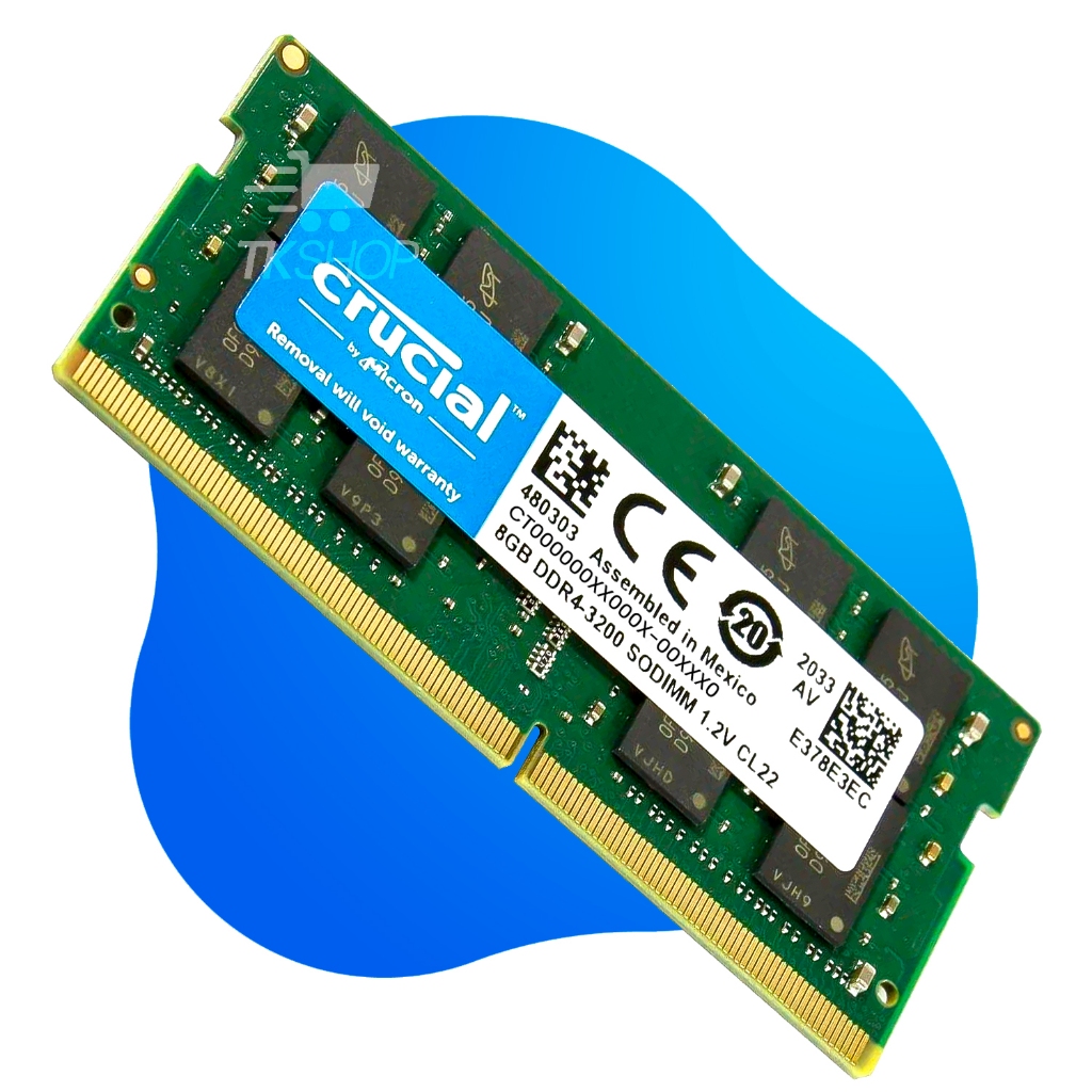 Memória RAM 8GB DDR4 3200Mhz Crucial SODIMM Notebook Laptop Mac