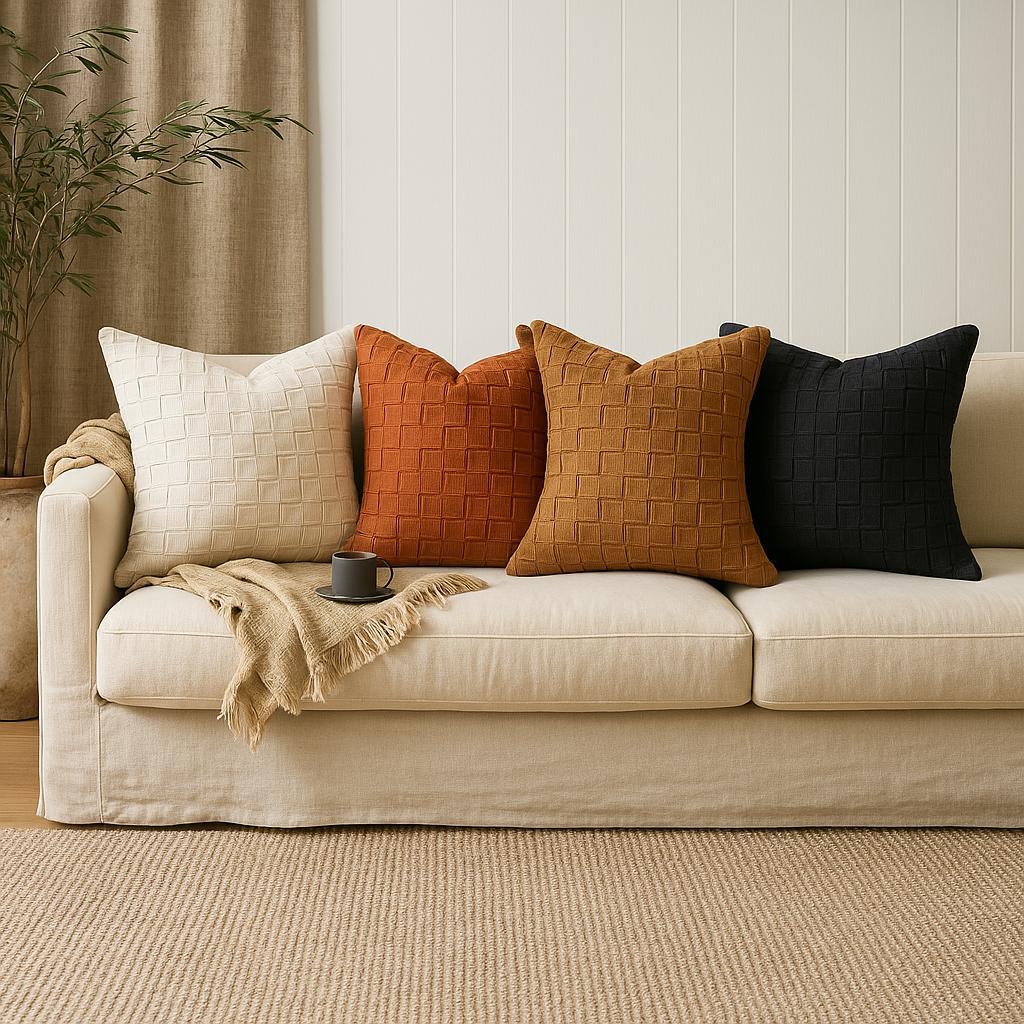 Capa de Almofada Rústica Bohochic – Macramê em Algodão com Fitas e Trança Moderna em Oferta na Shopee