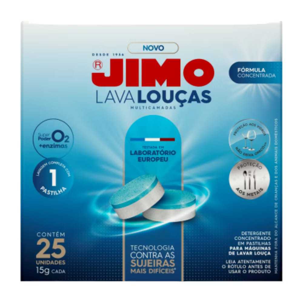 Pastilha Lava Louça Jimo Caixa C/25 Unidades Sem Fosfato