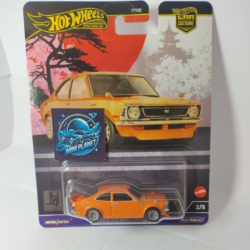 Hot Wheels Premium 🇯🇵 COM SELO JAPONÊS NA CARTELA 🇯🇵 '72 Toyota Corolla Levin - JDM HW Car Culture Japan Historics