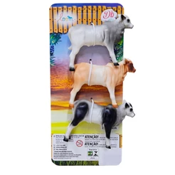 Animais Fazenda 3 Bezerros Cartela Em Vinil - Cores Sortidas - DB Play