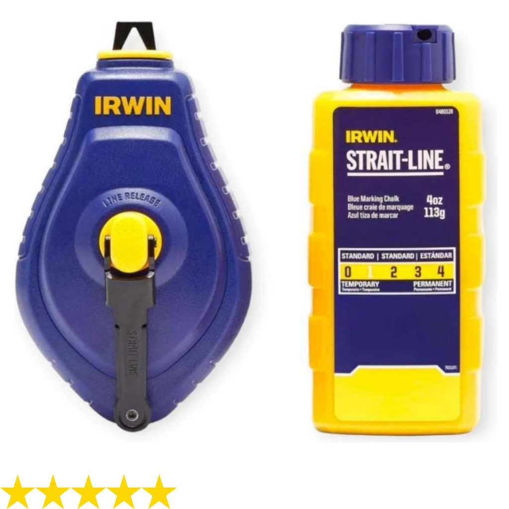 Giz De Linha Marcação Azul 30 Metros Irwin Gesso Drywall Marcador de linha Gesseiro Obra Construção
