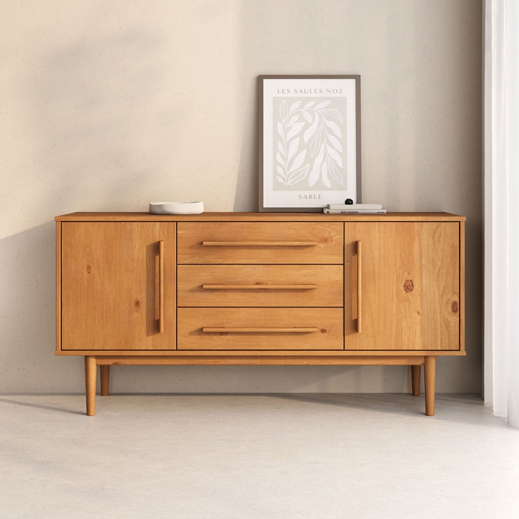 Aparador de Sala Buffet Madeira 145 cm 02 Portas Freijó TECCA