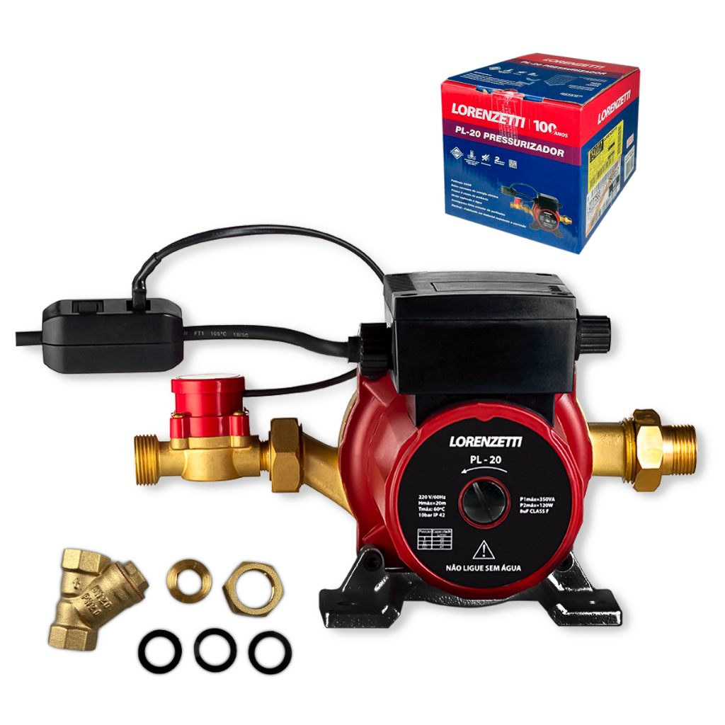 Pressurizador Lorenzetti PL20 350W 20mca Bomba Pressurizadora de Água P/ Chuveiro Torneira Aquecedor
