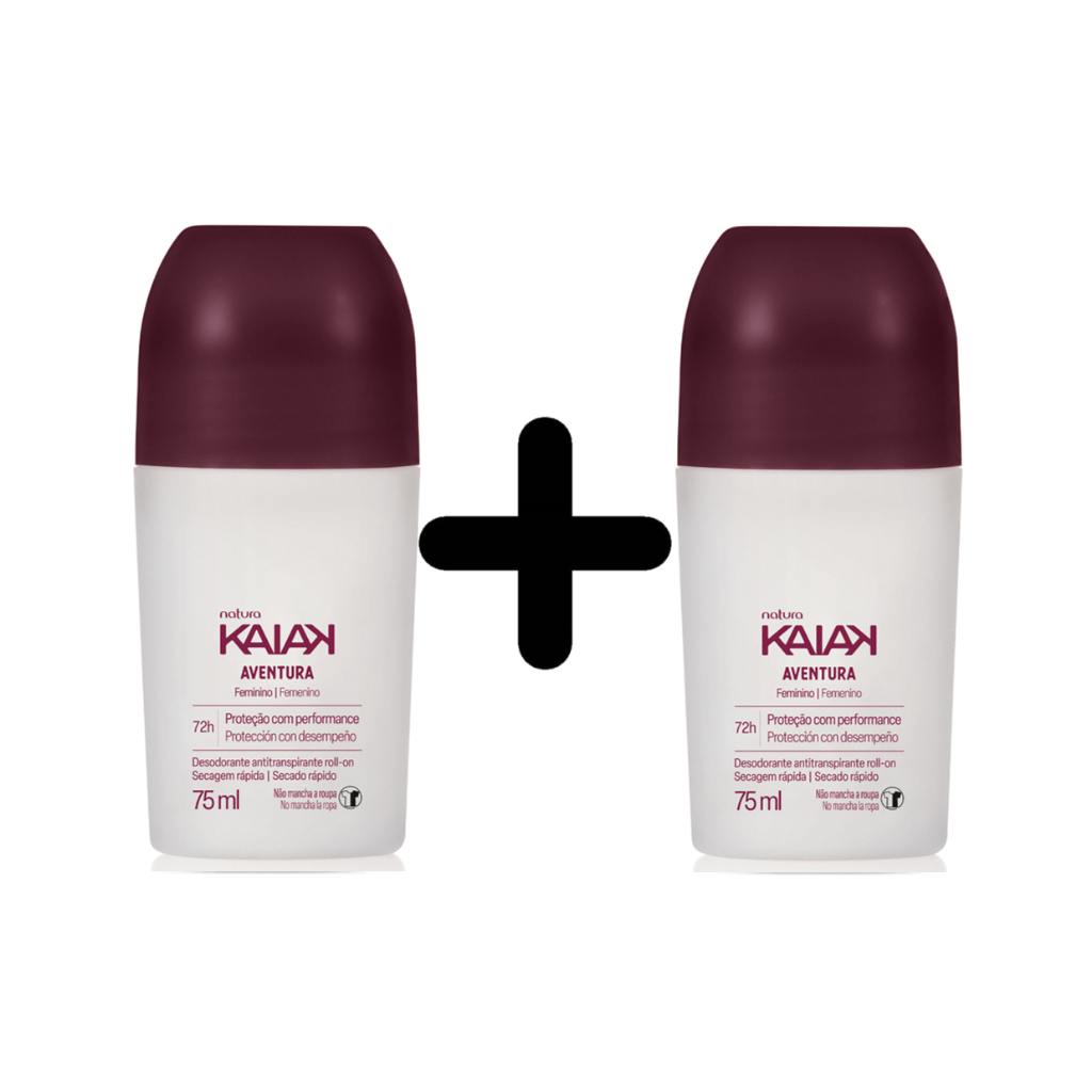 KIT 2 UNIDADES Desodorante Roll-on Kaiak Aventura Feminino - Natura - 75ml