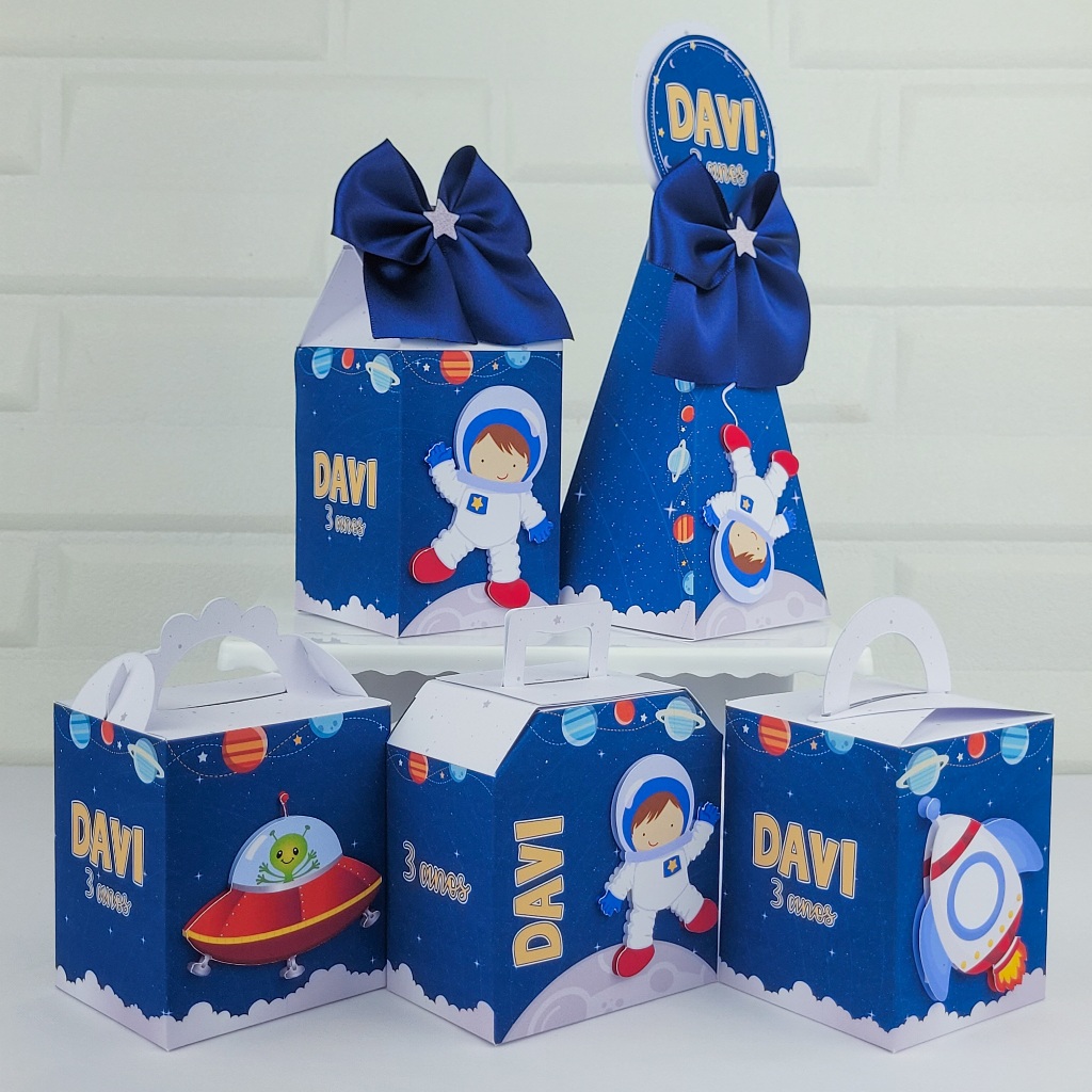Kit Festa Personalizados - Astronauta - Lembrancinhas de aniversário - Caixinhas Personalizadas - 02