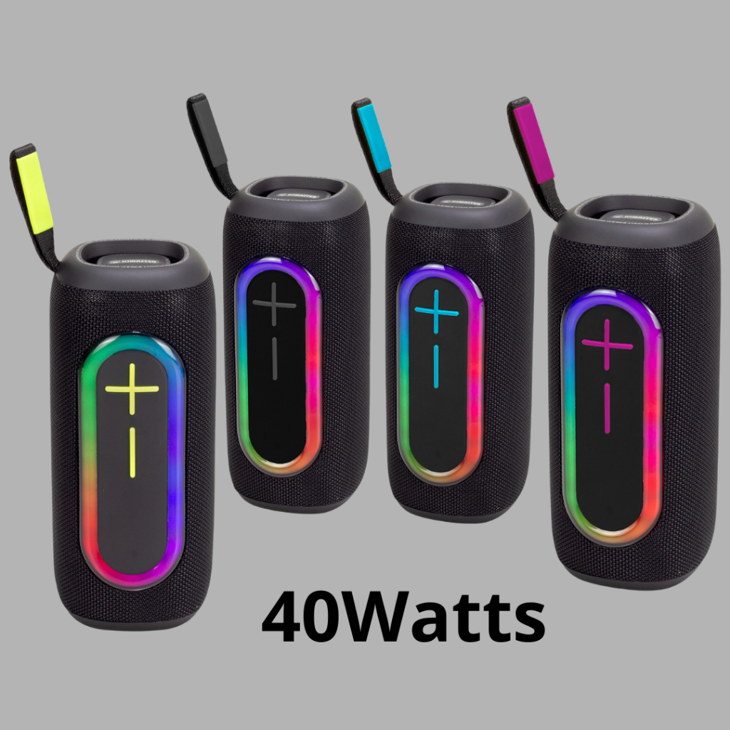 Caixa de Som Bluetooth Kimaster K520 40W RGB IPX6 Rádio FM Bateria 10h em Oferta na Shopee