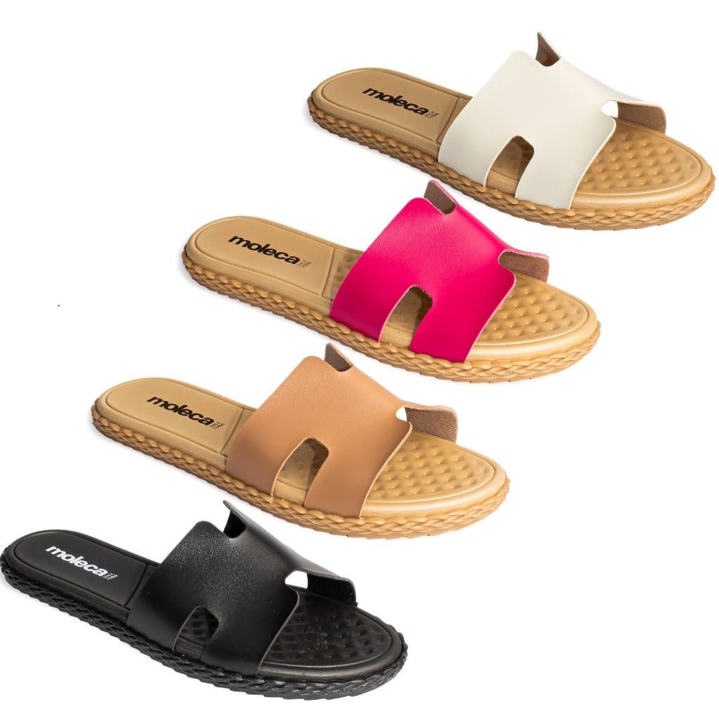 Rasteira Moleca Sandália Rasteirinha Feminino Casual 5463 em Oferta na Shopee