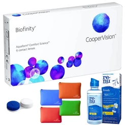 Lente De Contato Biofinity® Coopervision + Estojo + Renu + Necessaire