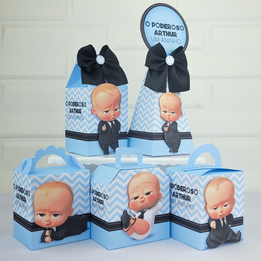 Kit Festa Personalizados - O Poderoso Chefinho - Lembrancinhas para Festa - Caixinhas Personalizadas