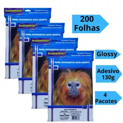 Papel Fotográfico Adesivo 130g Glossy Brilhoso A4 200 Folhas Masterprint