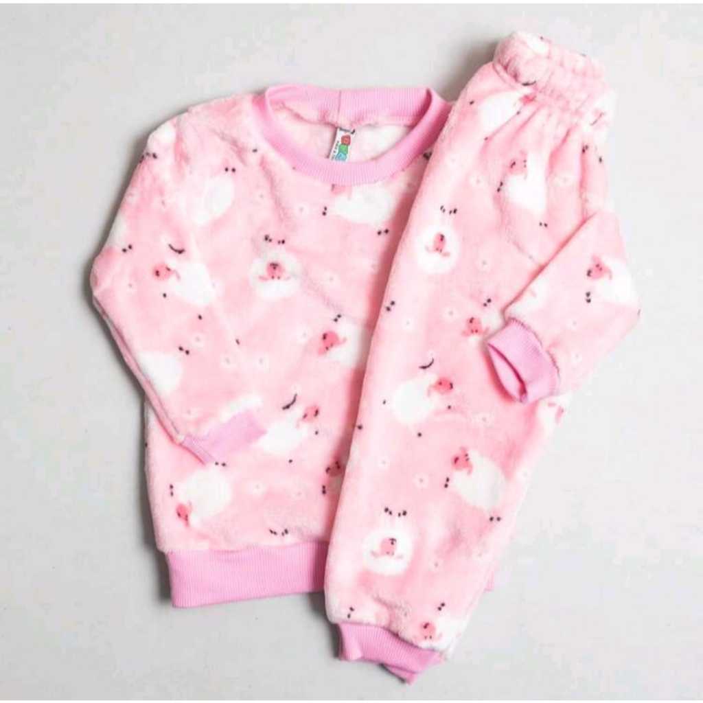 Conjunto de Fleece Infantil Feminino com Estampas sortidas – Macio, Quentinho