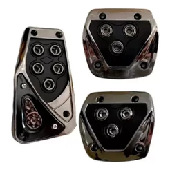 Kit 3 Peças Pedaleiras Esportivas Automotiva Carros Tuning Acessórios Universal