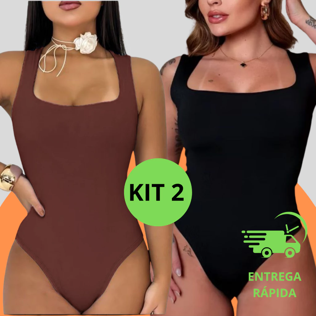 Body Feminino Regata Decote Quadrado Forrado Bori Suplex Premium Blogueira Basico dia a dia
