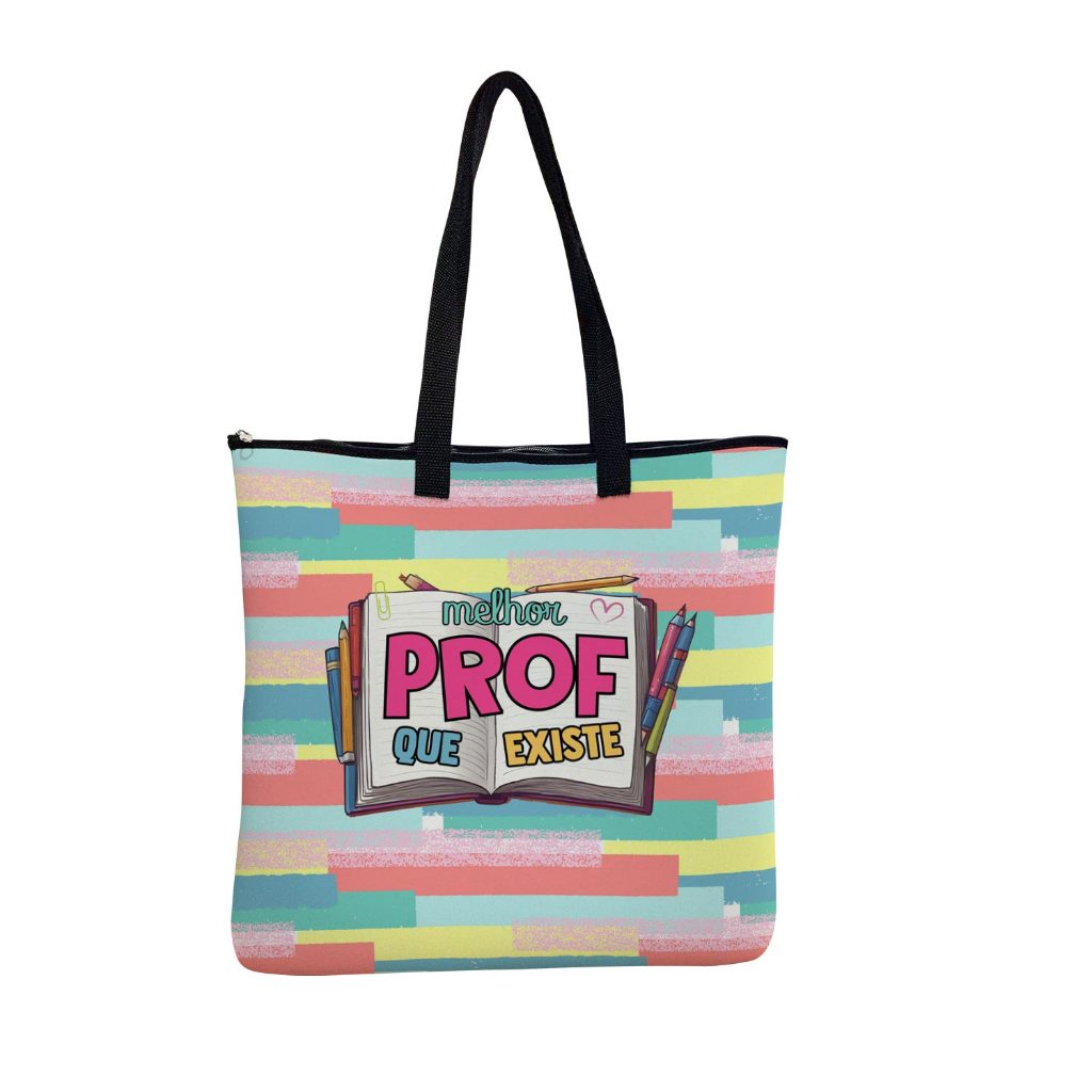 Bolsa Tiracolo em Neoprene Alça de Ombro Professora Corações