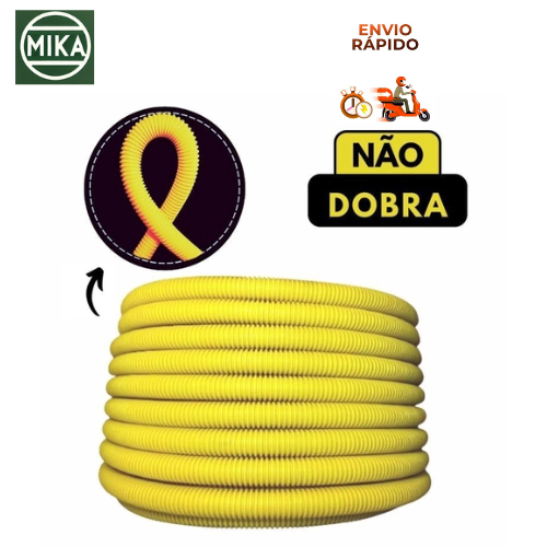 ELETRODUTO CORRUGADO "CONDUITE REFORÇADO" AMARELO 3/4’’ 100 METROS em Oferta na Shopee