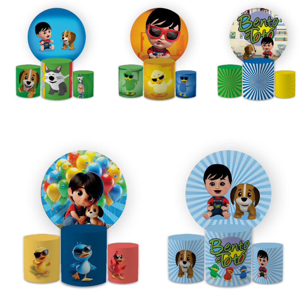 Kit Capa Painel Redondo 1,5 + Trio Cilindros Decoração Aniversário Infantil B3nt0 e T0t0 Patinho em Oferta na Shopee