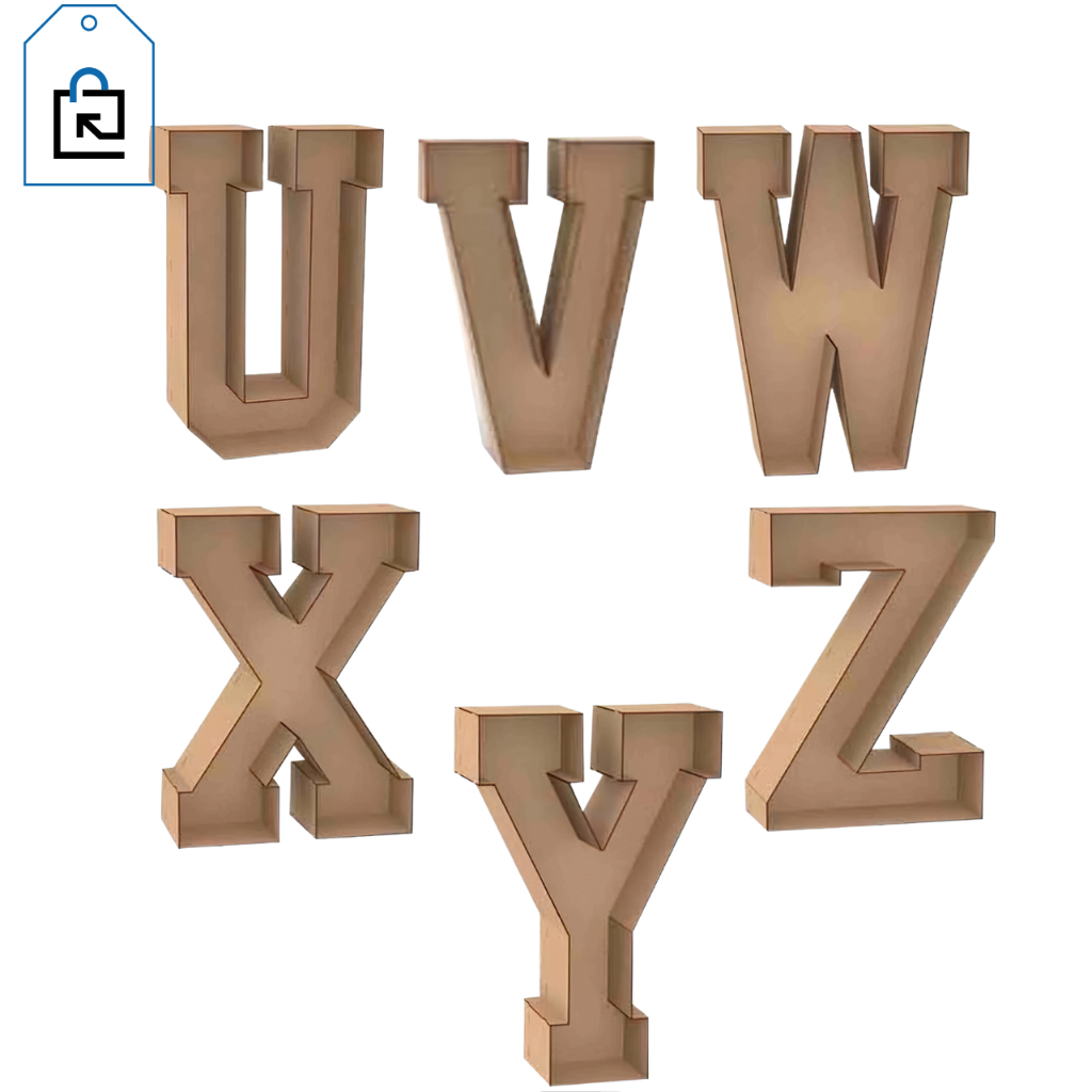 Alfabeto Letras Decorativas 80cm em MDF Cru Alfabeto Completo para Eventos e Festas