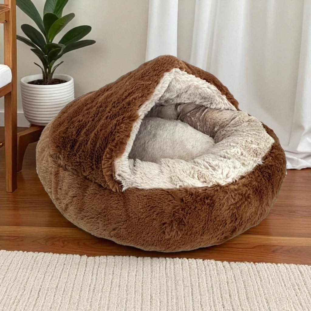 CAMA PET PLUSH TOCA NUVEM COBERTA FECHADA CAMINHA COM COBERTURA PELUCIADA CASINHA FORMATO DONUT IGLU em Oferta na Shopee