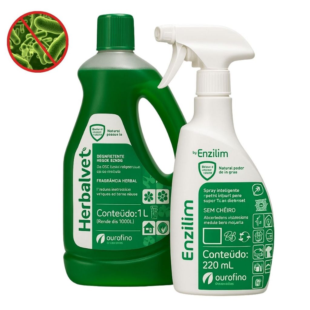 Herbalvet 1L + Enziclim 220ml para Limpeza e Odor Zero - Ourofino em Oferta na Shopee