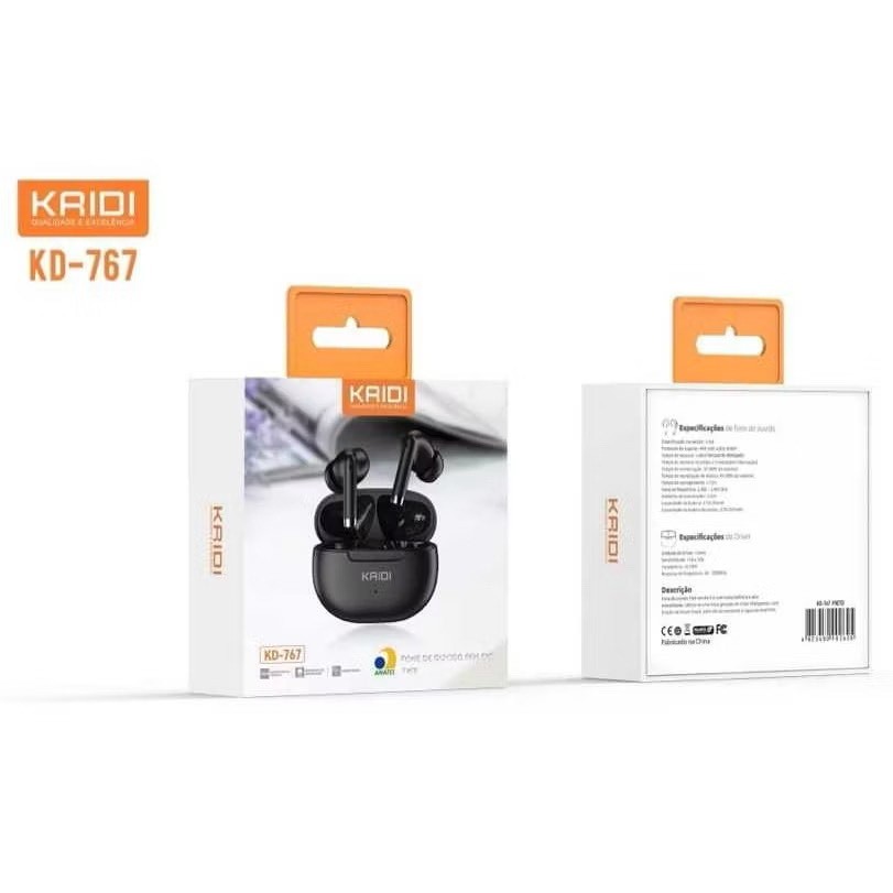 Fone De Ouvido Bluetooth Sem Fio earphone TWS 5.1 Kaidi Kd-767 Original