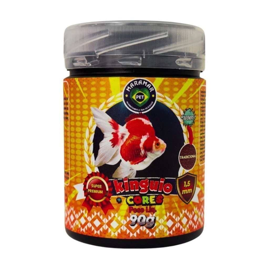 Ração Para Peixes Kinguio Mais Cores 90g Bits 1,5mm Maramar