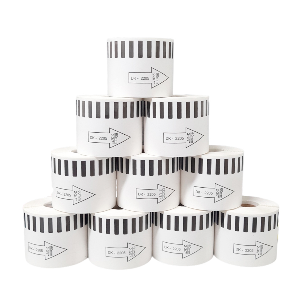 10 Rolos Etiqueta Dk 2205 Etiqueta Compativel 60mm Dk2205 Branco