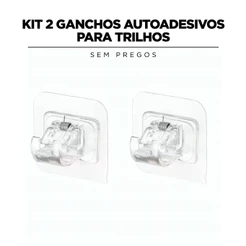 Kit 2 Suporte para Varão de Cortina Ganchos Adesivo Sem Furos Ajustável Pendurar Banheiro Cozinha Sala