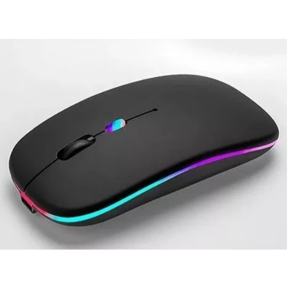 Mouse LED recarregável sem fio RGB Click Mute Ergonômico Gamer Mini Receptor USB Universal