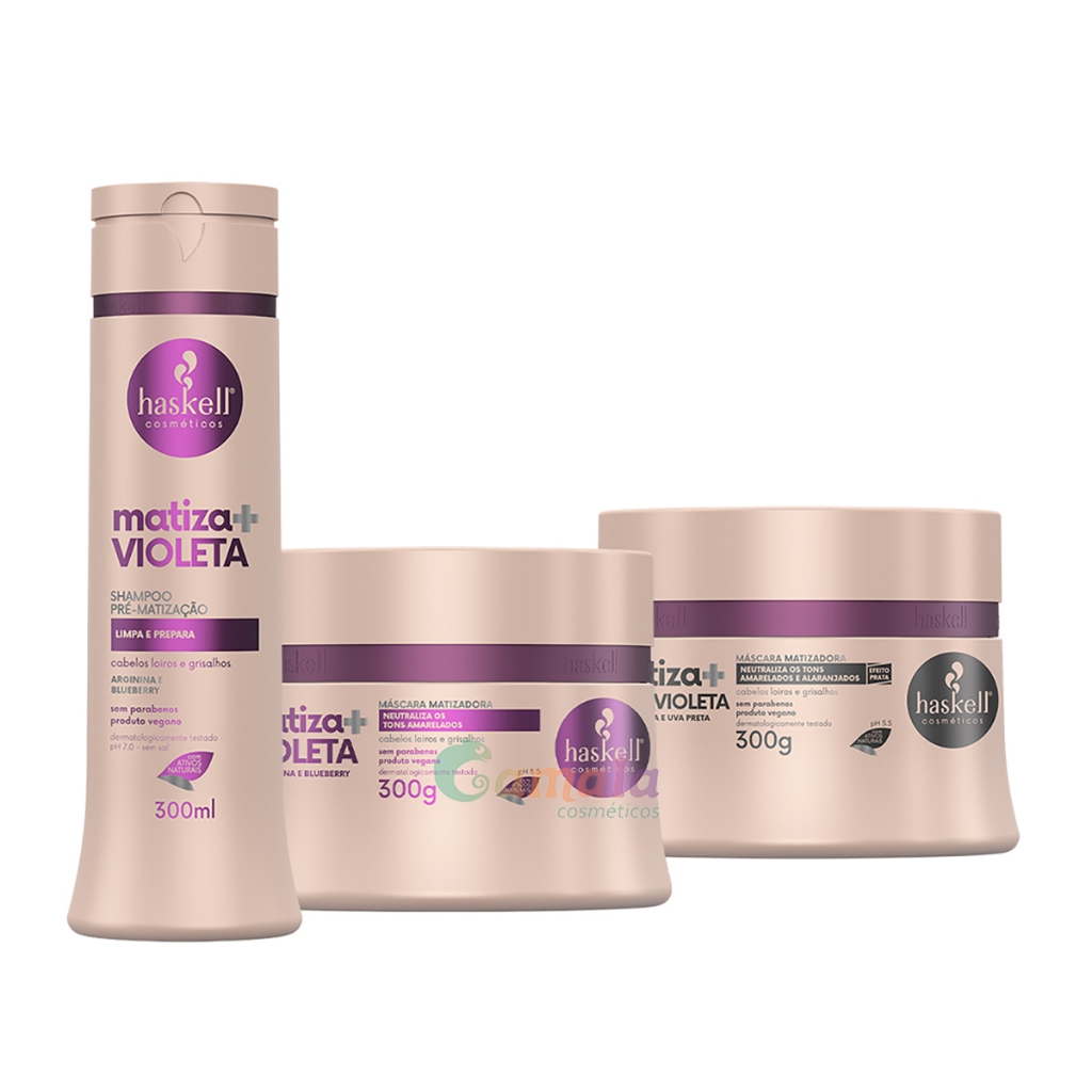 Kit Haskell Matiza Mais Shampoo Mascara Violeta e Ultra Violeta 300ml