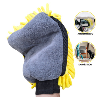 1 e 3 Luvas de Microfibra dupla Multifuncional SupeGrossa para Limpeza Lavagem Carro ou domestica em Oferta na Shopee
