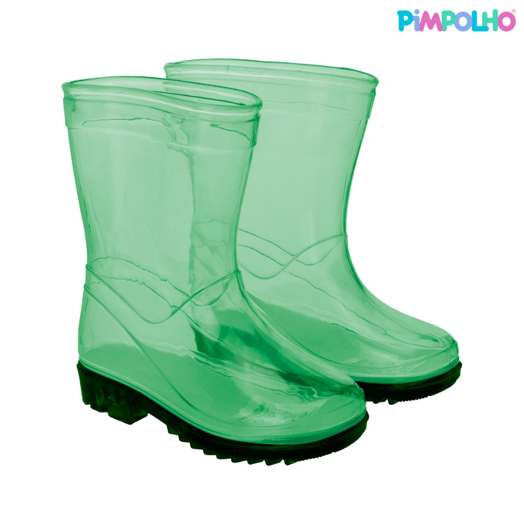 Galocha Infantil Transparente Verde Masculina Pimpolho em Oferta na Shopee