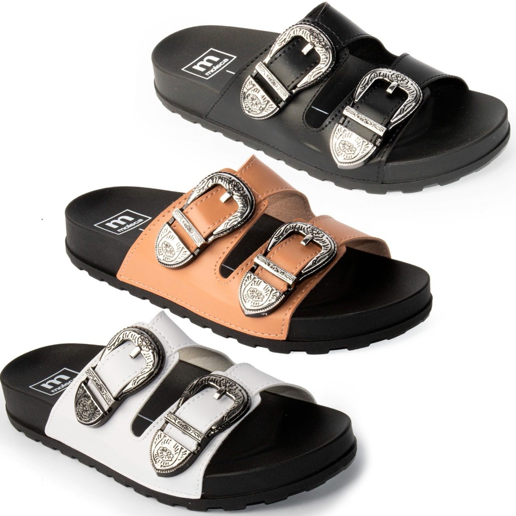 Sandália Moleca Feminina Papete Fivela Tendência 5436-402 em Oferta na Shopee