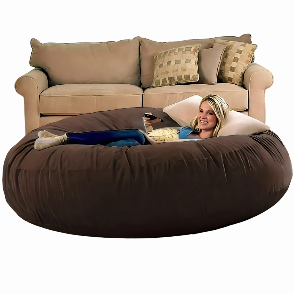 Capa Puff Gigante Sem Enchimento 120x40 Pufe Suede Cor Marrom