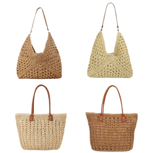 BOLSA FIBRA ARTIFICIAL ESTILO TELA PRAIA FORRADA POR DENTRO COM ALÇA DE COURO,BOLSA VERÃO em Oferta na Shopee