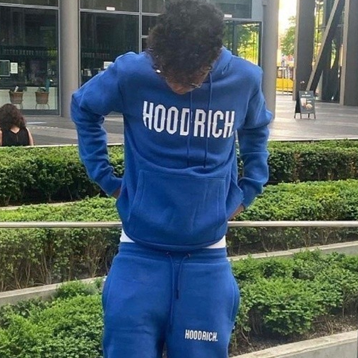 Moletom Com Capuz Masculino H**DRICH Estampa De Letras Traje De Lazer Esportes Conjunto De 2 Peças