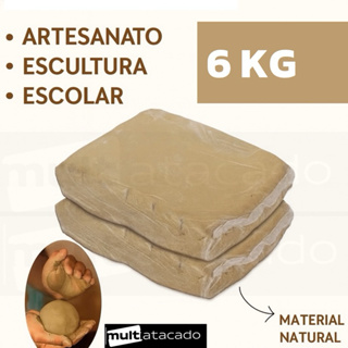 Argila  – Ideal para Artesanato e Modelagem de Argila Natural  Argila Escolar Natural Modelar Argila em Oferta na Shopee