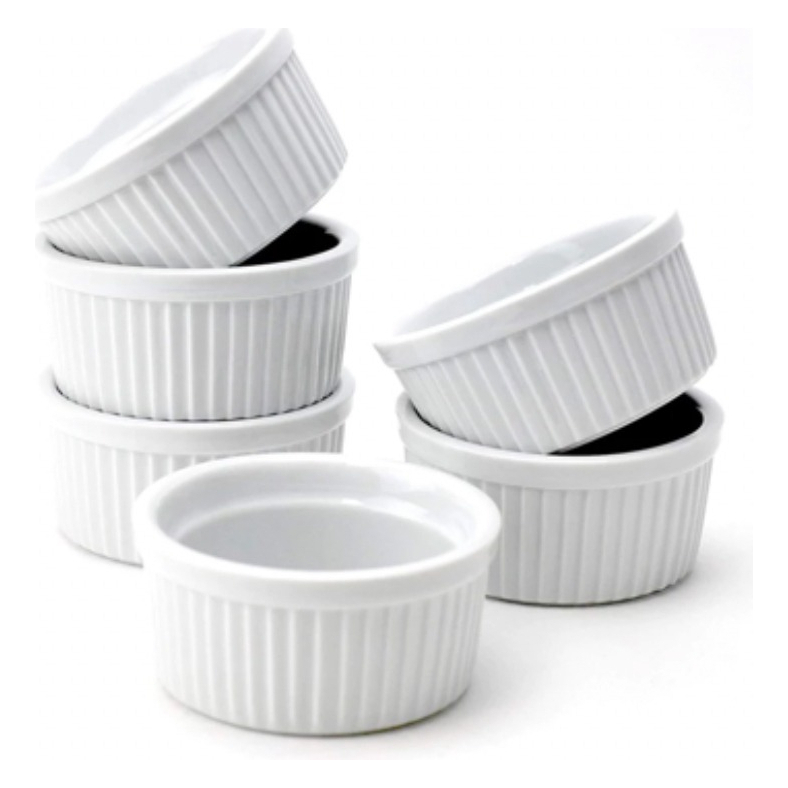 kit 10 Ramekin de porcelana 40ml canelado sobremesas e molhos em Oferta na Shopee